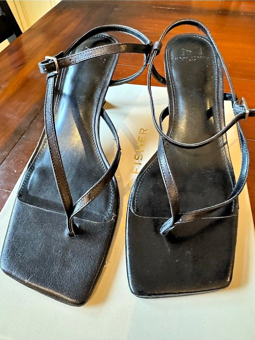Marc Fisher Black Strappy Heels